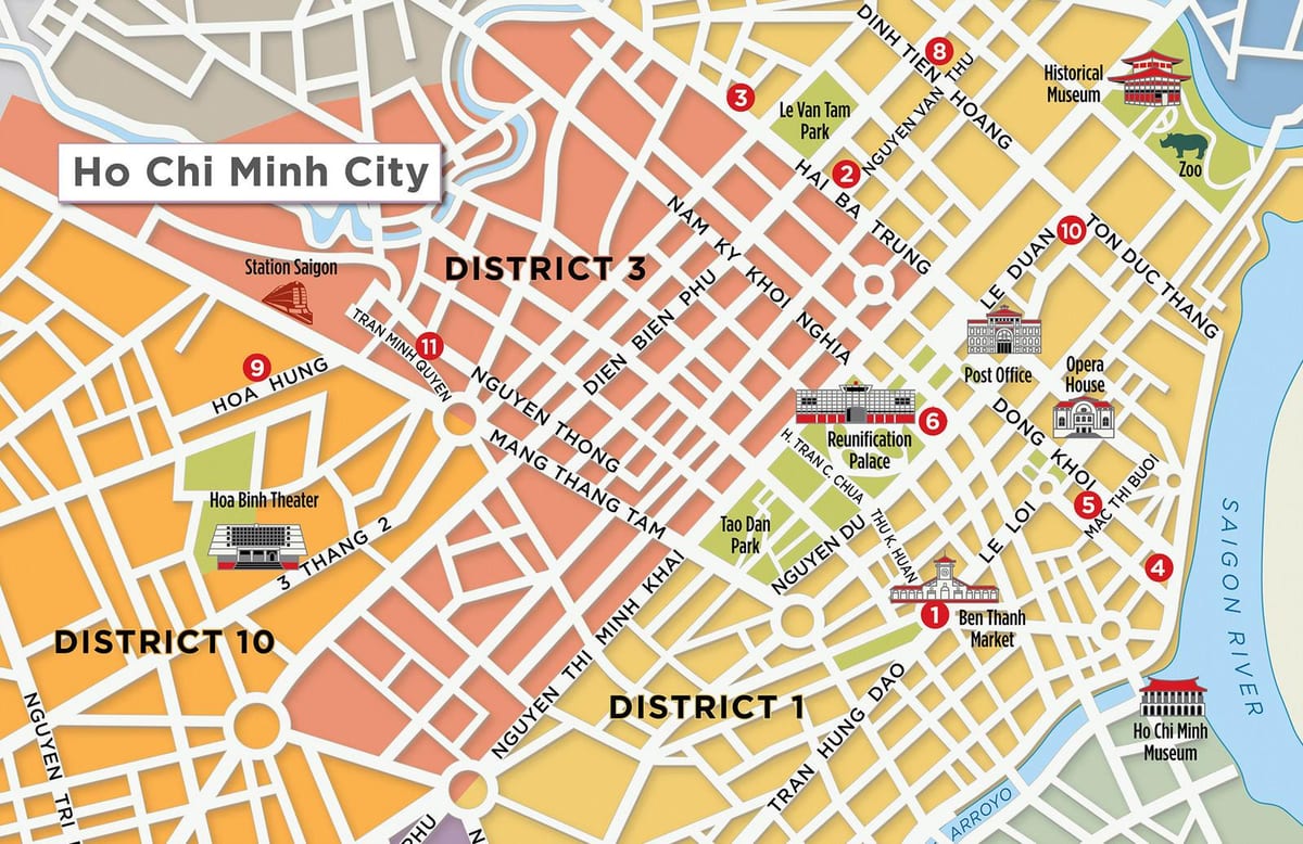 kaart van district 1 saigon